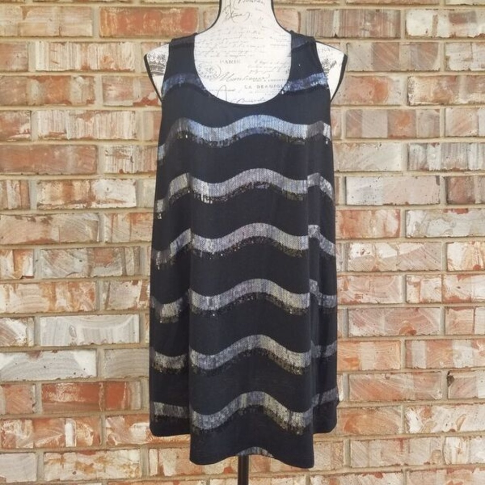 Liz Lange Maternity Striped Sequin Tank